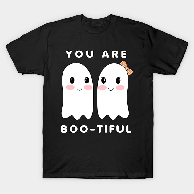 You Are Bootiful Cute Ghost Halloween Love T-Shirt by Outfit Clothing